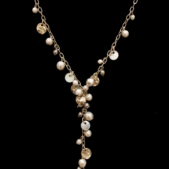 Ann Taylor Loft Pearl bead Lariat Necklace NWT 39 - Picture 5 of 7